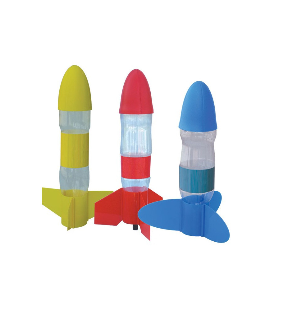 Three Aqua Star rockets