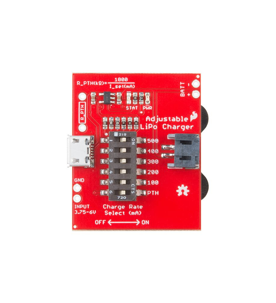 Cargador de baterías Li-Po ajustable 15-500 mA