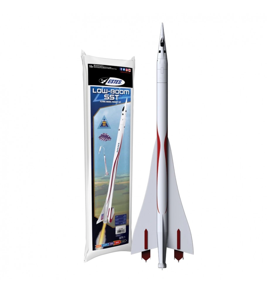 Low Boom SST, model rocket looking like a supersonic airplane